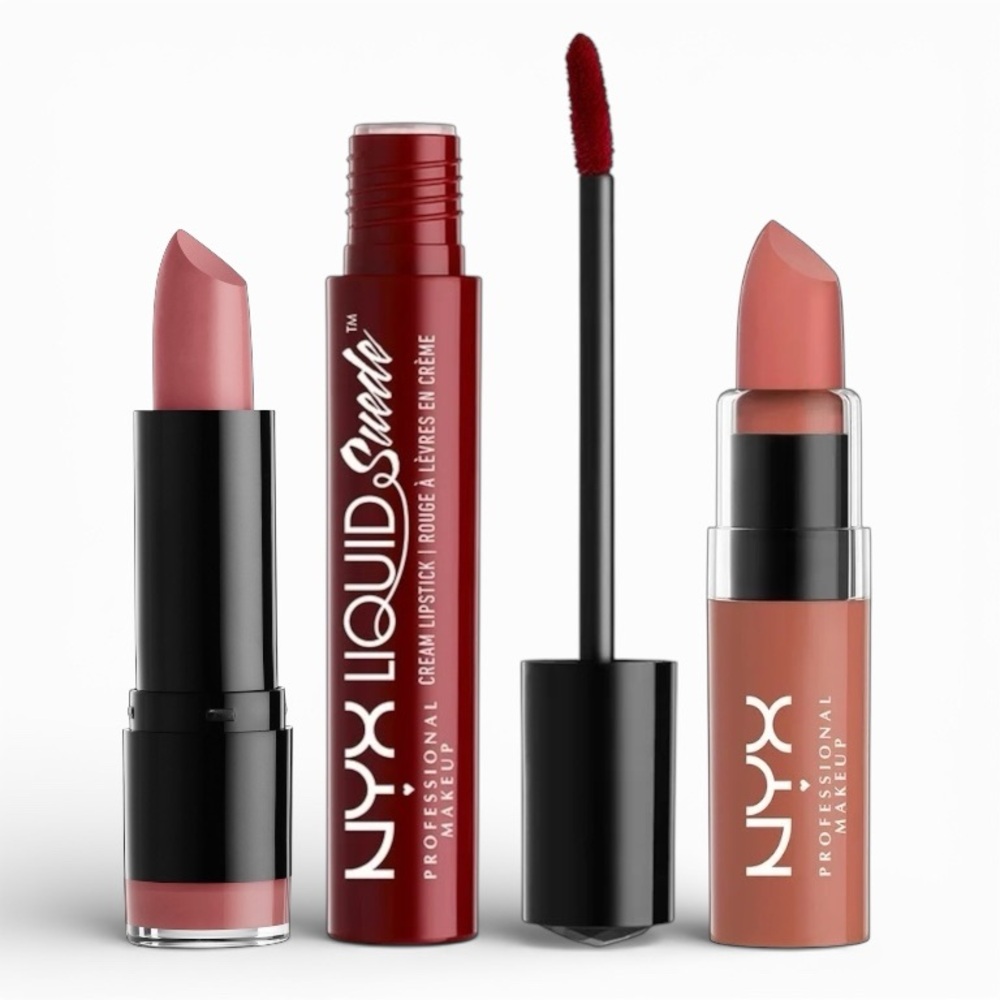 NYX Professional Makeup Creamy Nude Red Classic Trio Lipstick Set